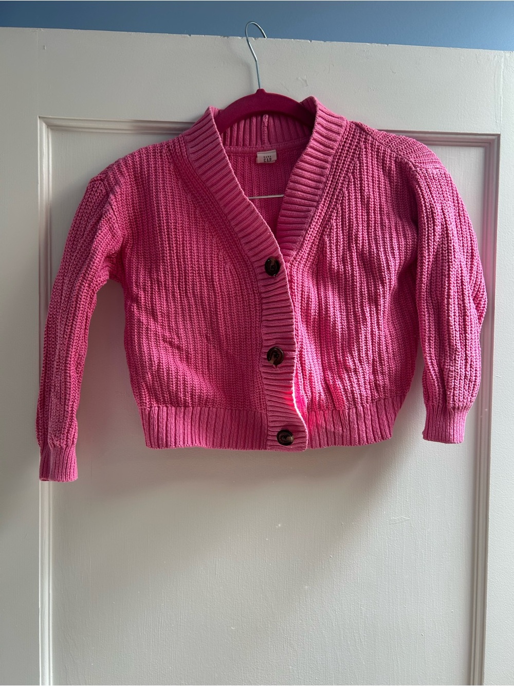 Gap Girls' Pink Button-Up Knit Cardigan Sweater - Size 5